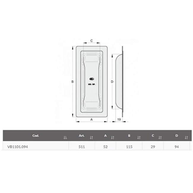 Vendita online Maniglietta da incasso zincata art.511